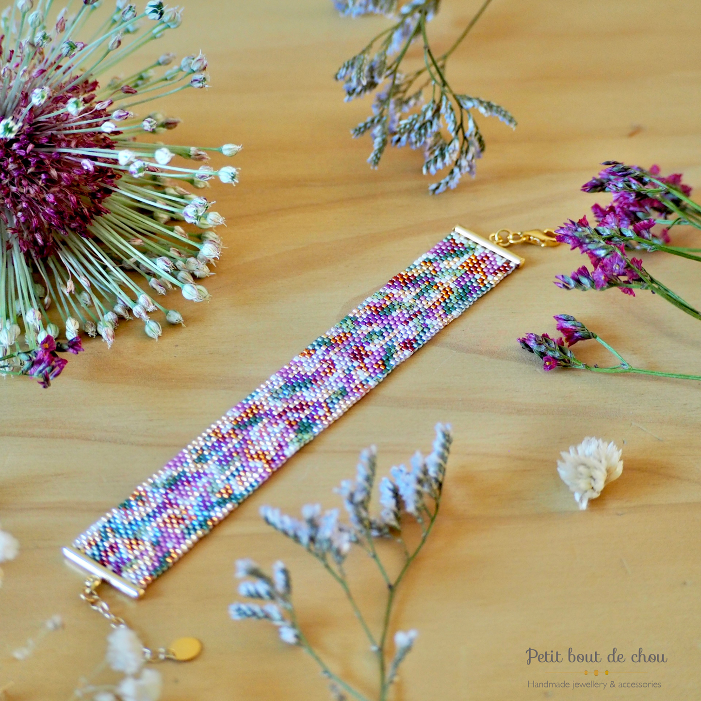 Diagramme PDF Tissage Miyuki Bracelet - Peyote Impair - Palette Couleurs d'Automne