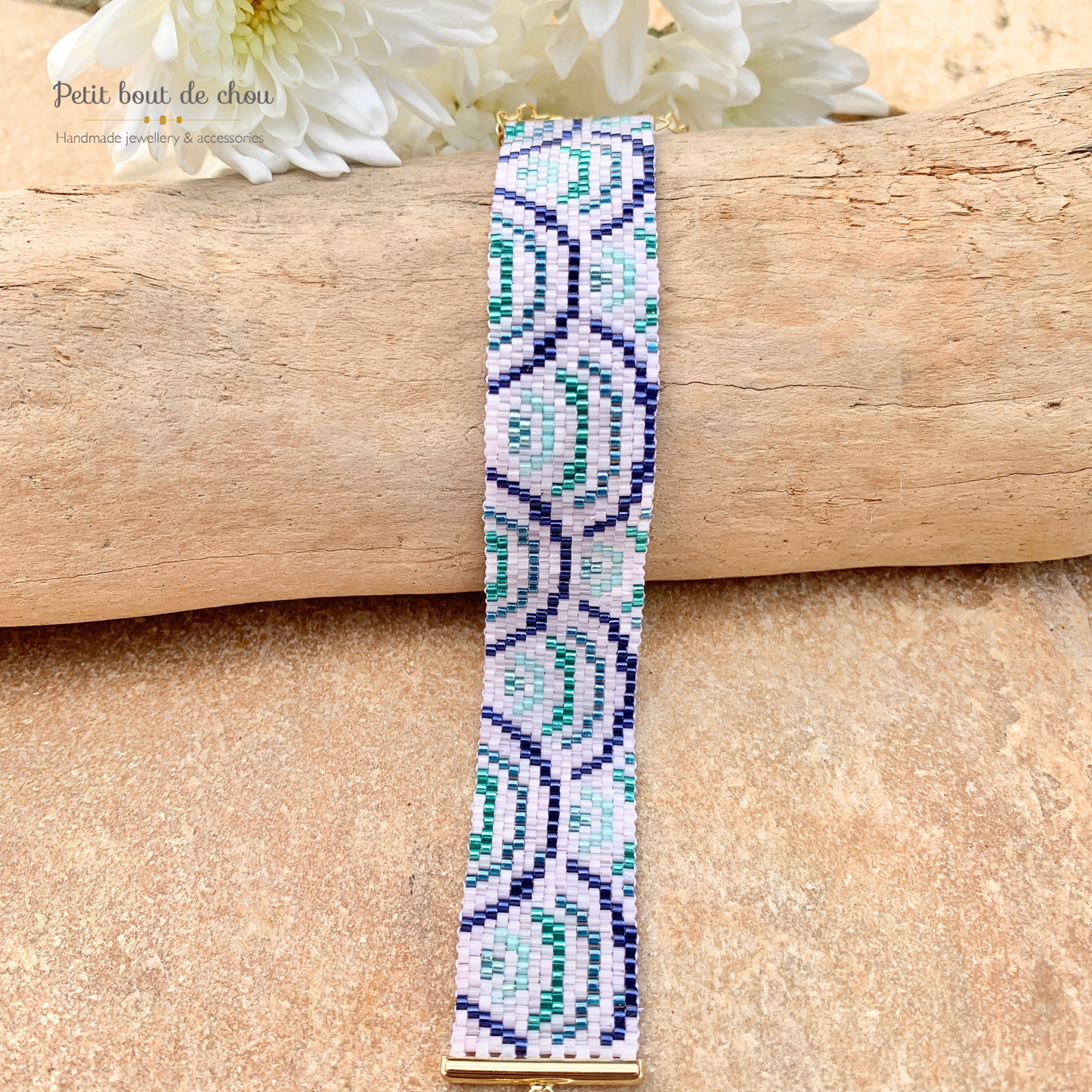 Bracelet en perles Miyuki - Modèle Blue Japanese Waves