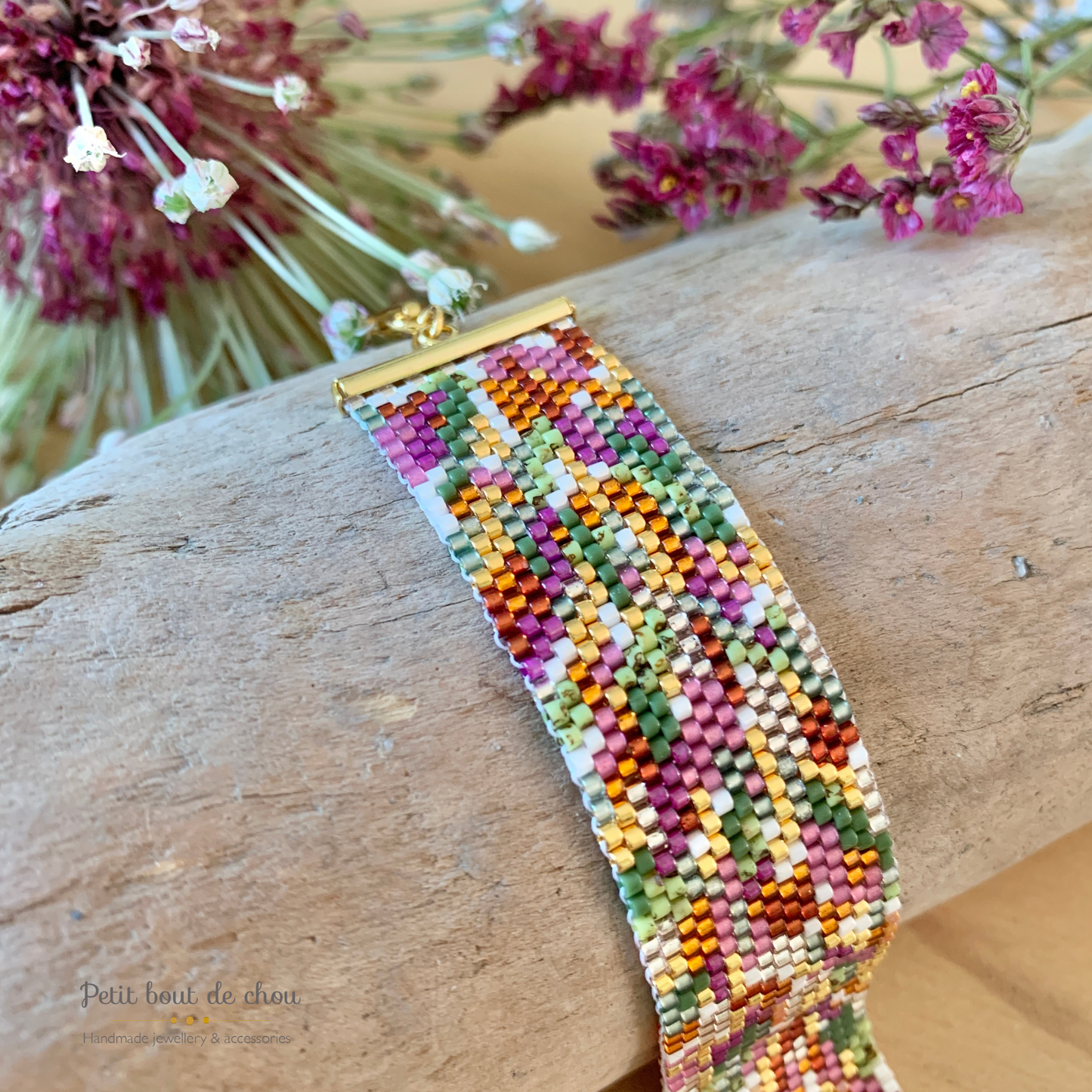 Diagramme PDF Tissage Miyuki Bracelet - Peyote Impair - Palette Couleurs d'Automne