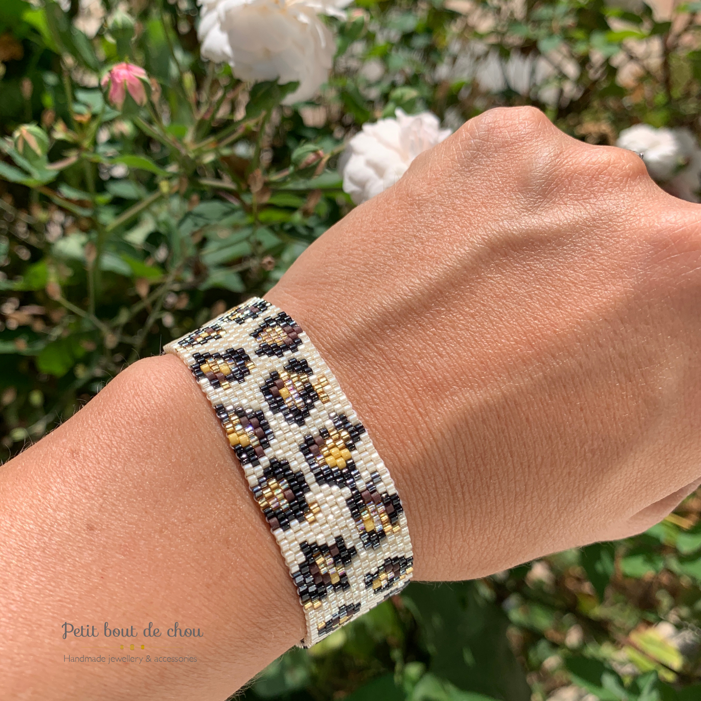 Diagramme PDF Tissage Miyuki Bracelet - Peyote Impair - Shiny Leopard
