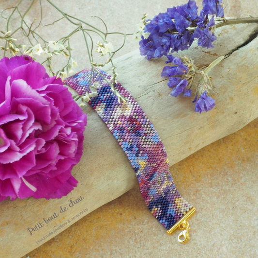 Bracelet en perles Miyuki - Modèle Abstrait Tons Violets