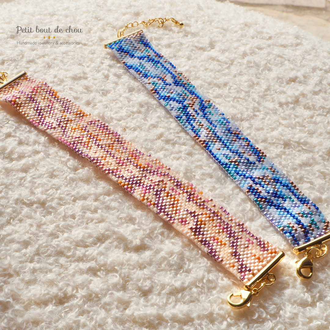 Diagramme PDF Tissage Miyuki Bracelet - Peyote Impair - Blue Mix DPH