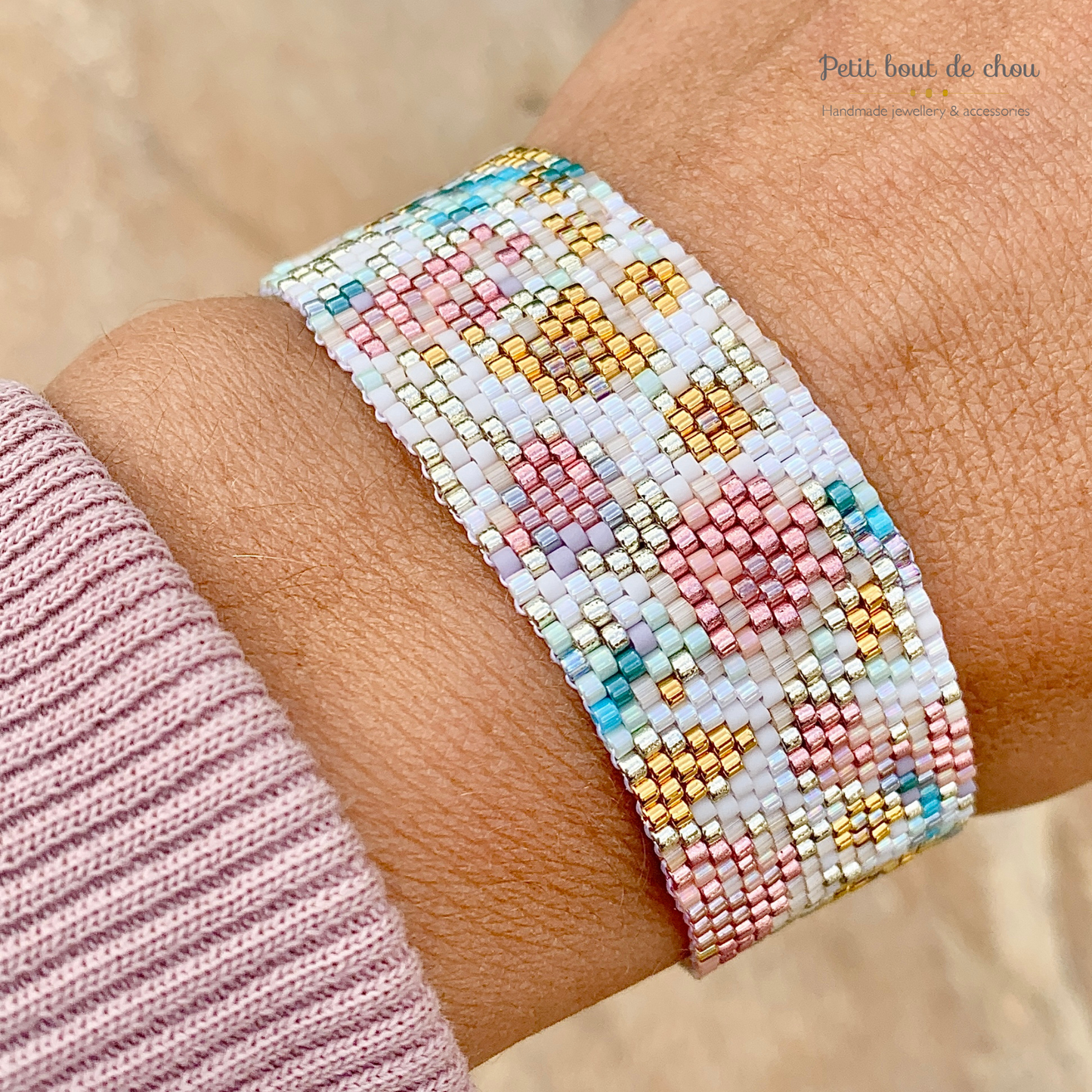 Diagramme PDF Tissage Miyuki Bracelet - Peyote Impair - Spring Floral