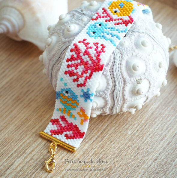 Bracelet en perles Miyuki - Modèle Barrière de Corail