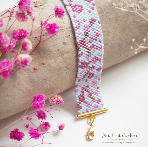 Bracelet en perles Miyuki - Modèle Fleurs de Sakura