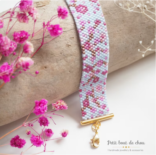 Bracelet en perles Miyuki - Modèle Fleurs de Sakura