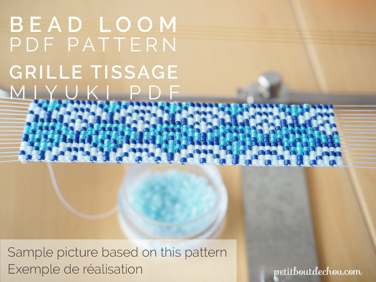 Grille de Tissage Bracelet - Loom Stitch - Vagues Japonaises