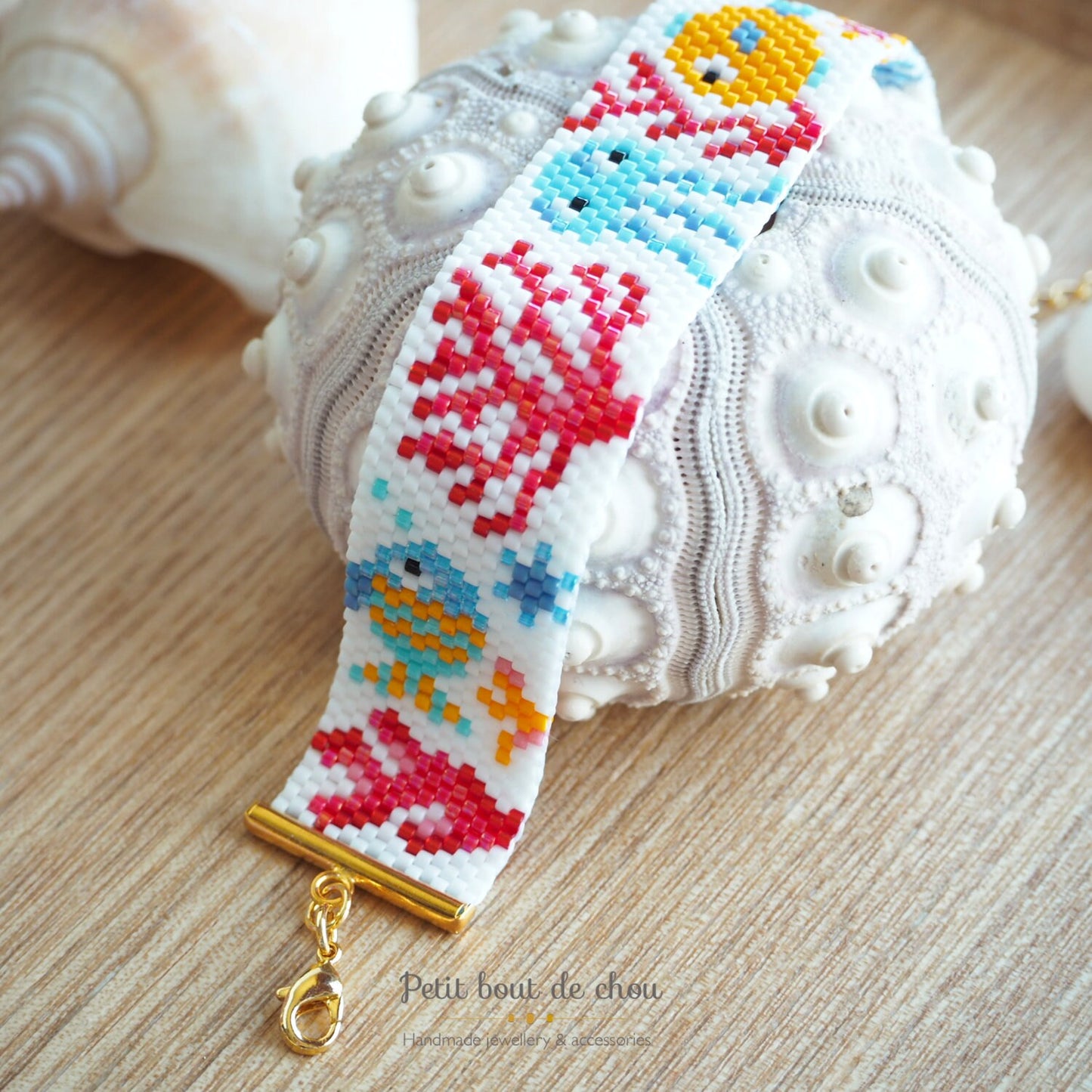 Grille Tissage Miyuki Bracelet - Peyote Impair - Barrière corail