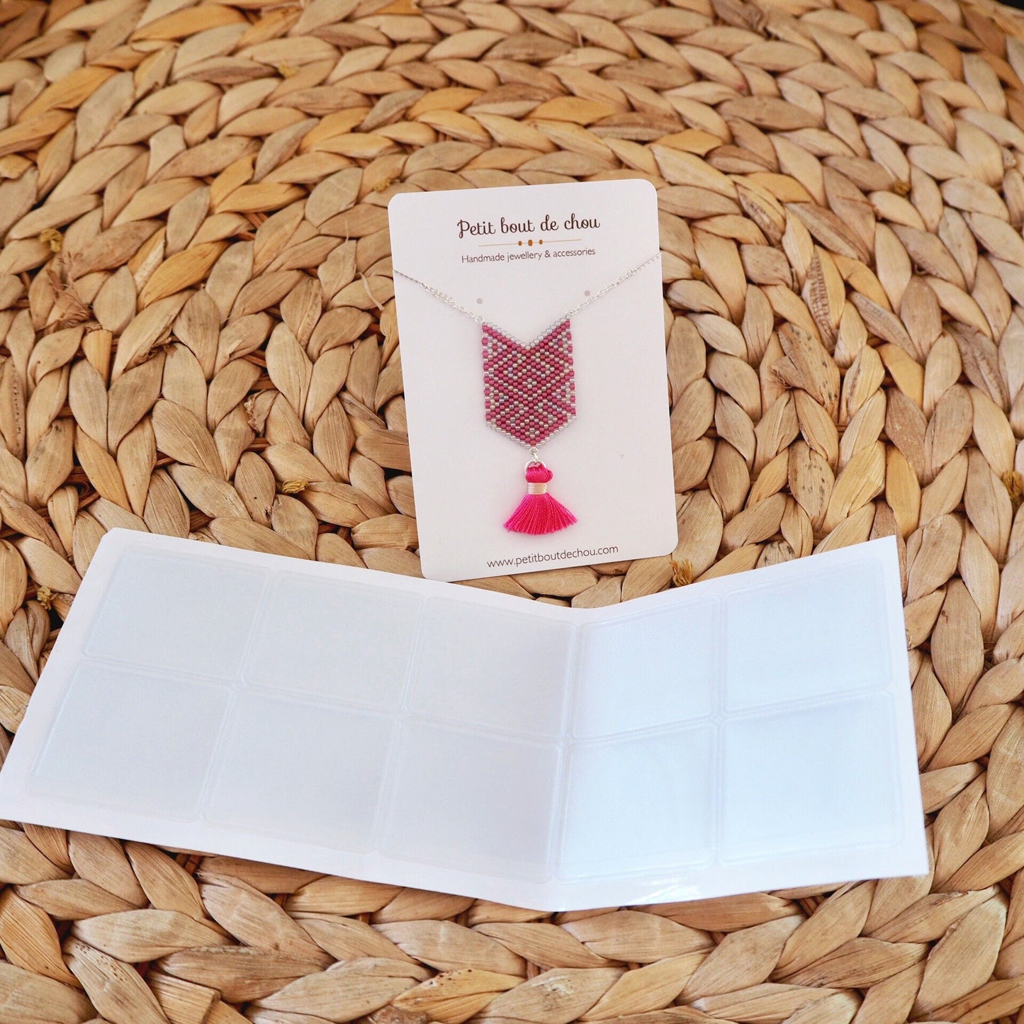 Emballage de collier/Porte-chaîne de collier transparent/Pochette transparente adhésive de chaîne de collier/Poche de chaîne de collier/Fournitures de vente de bijoux/20 Pcs