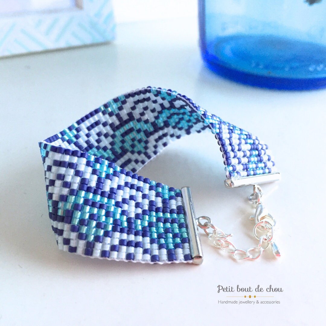 Grille de Tissage Bracelet - Loom Stitch - Vagues Japonaises