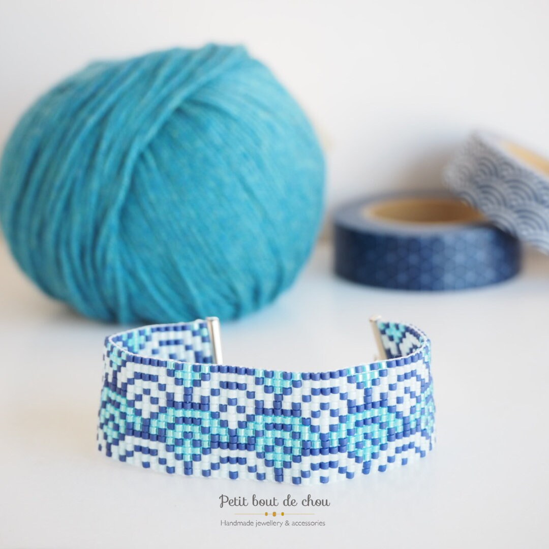 Grille de Tissage Bracelet - Loom Stitch - Vagues Japonaises