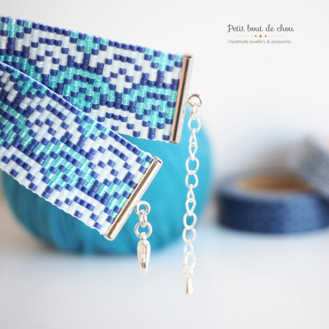 Grille de Tissage Bracelet - Loom Stitch - Vagues Japonaises