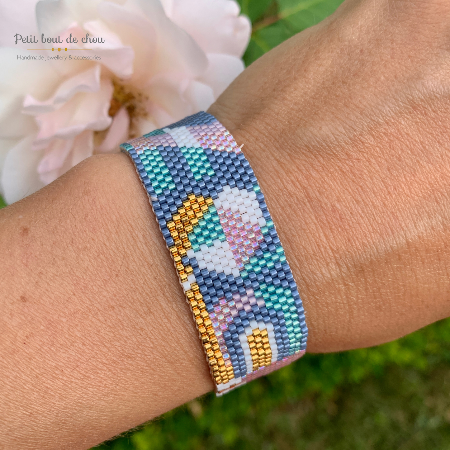 Diagramme PDF Tissage Miyuki Bracelet - Peyote Impair - JO Paris 2024