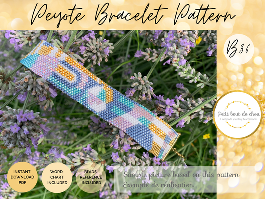 Diagramme PDF Tissage Miyuki Bracelet - Peyote Impair - JO Paris 2024