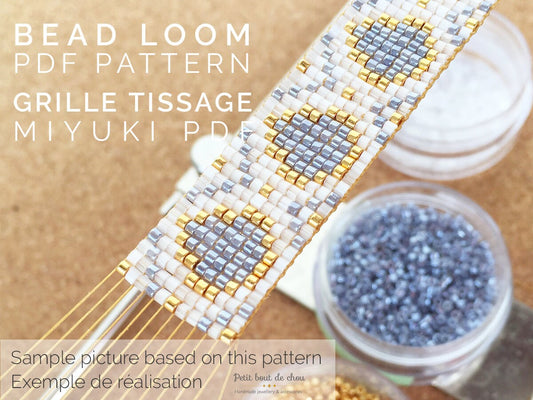 Grille Tissage Miyuki Bracelet - Loom Stitch - Gouttes de Pluie