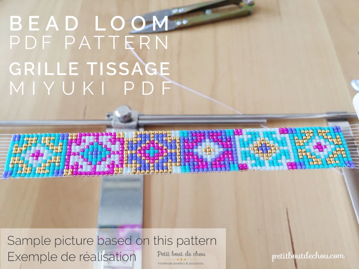 Grille de Tissage Miyuki Bracelet - Loom Stitch - Hmong Lao Ethnique